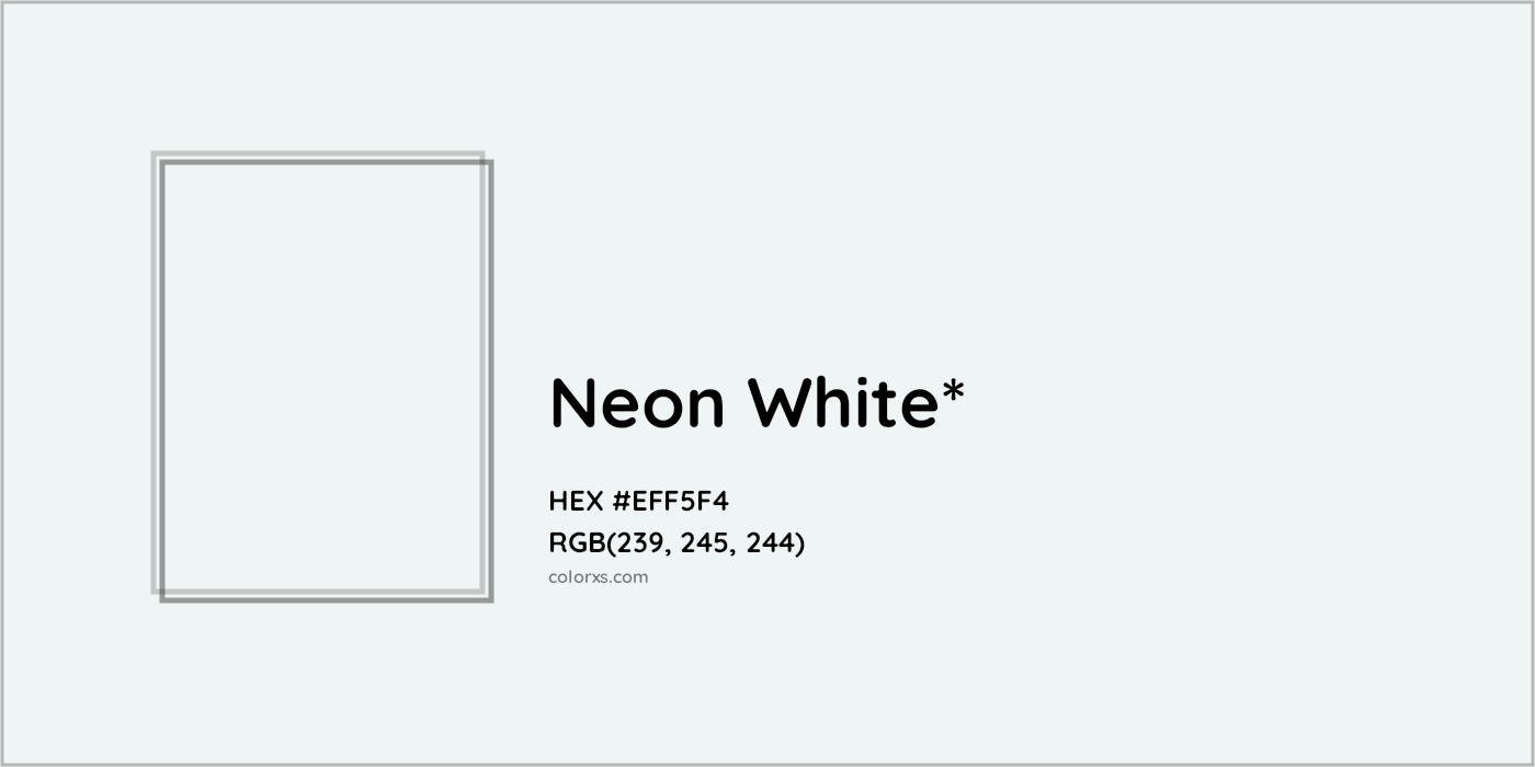 HEX #EFF5F4 Color Name, Color Code, Palettes, Similar Paints, Images