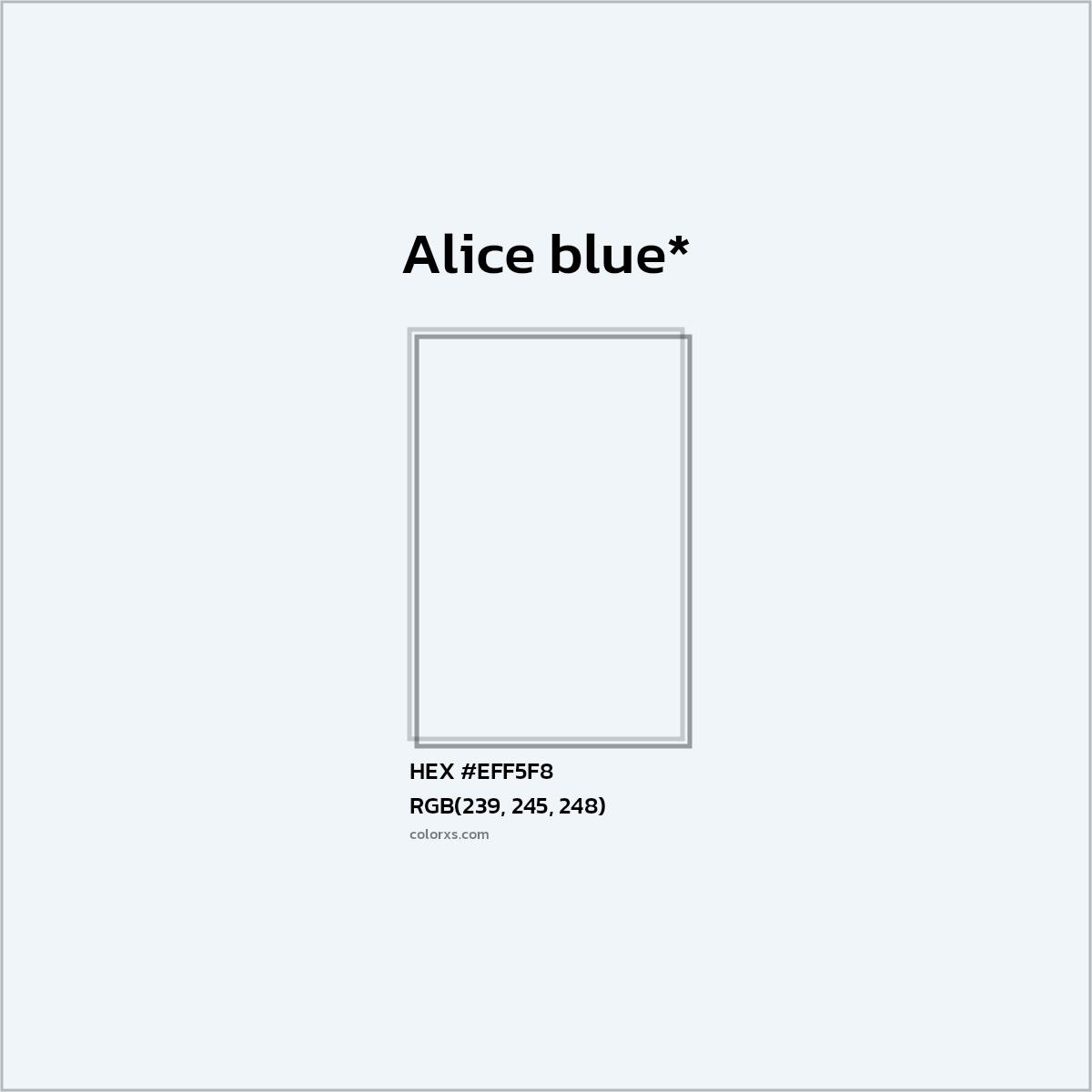 HEX #EFF5F8 Color Name, Color Code, Palettes, Similar Paints, Images