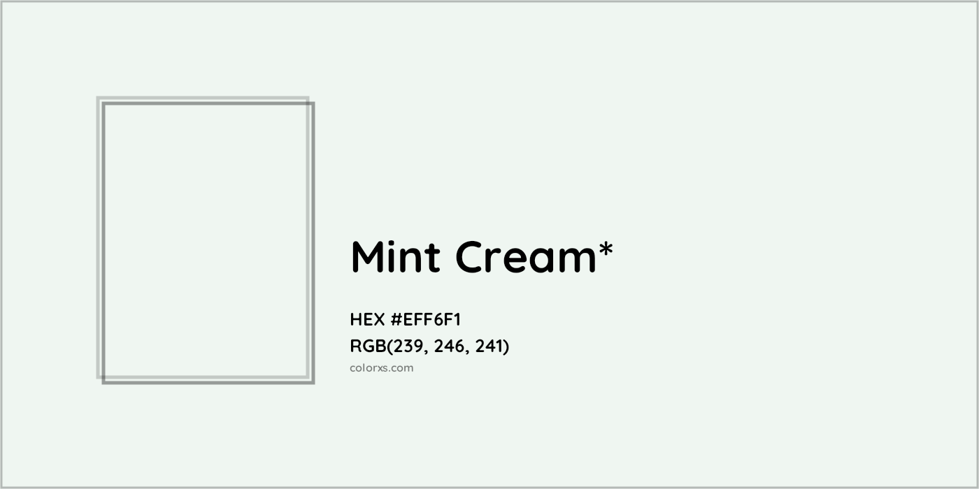 HEX #EFF6F1 Color Name, Color Code, Palettes, Similar Paints, Images