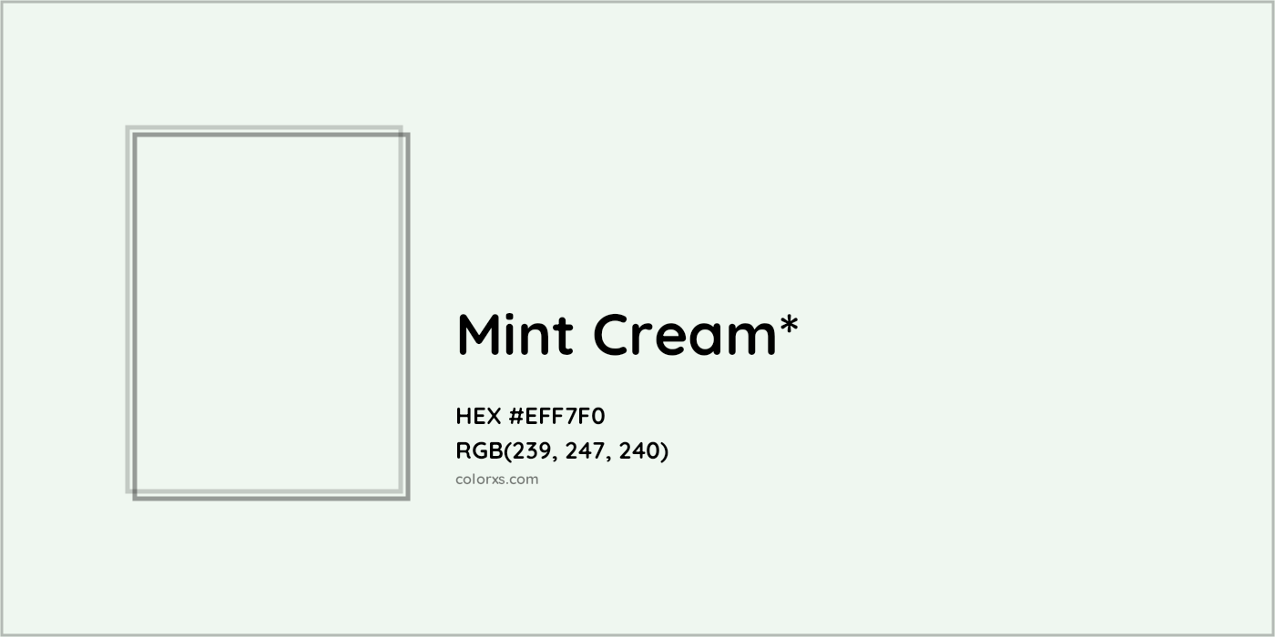 HEX #EFF7F0 Color Name, Color Code, Palettes, Similar Paints, Images