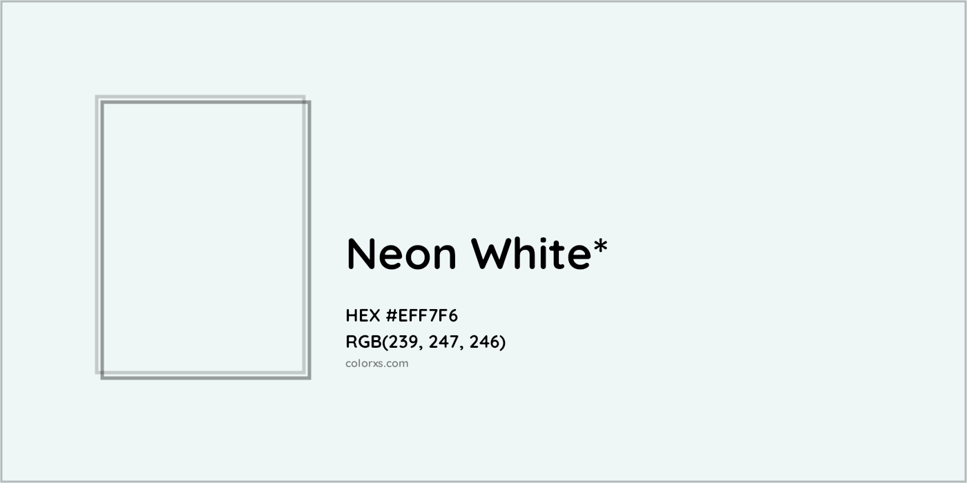 HEX #EFF7F6 Color Name, Color Code, Palettes, Similar Paints, Images