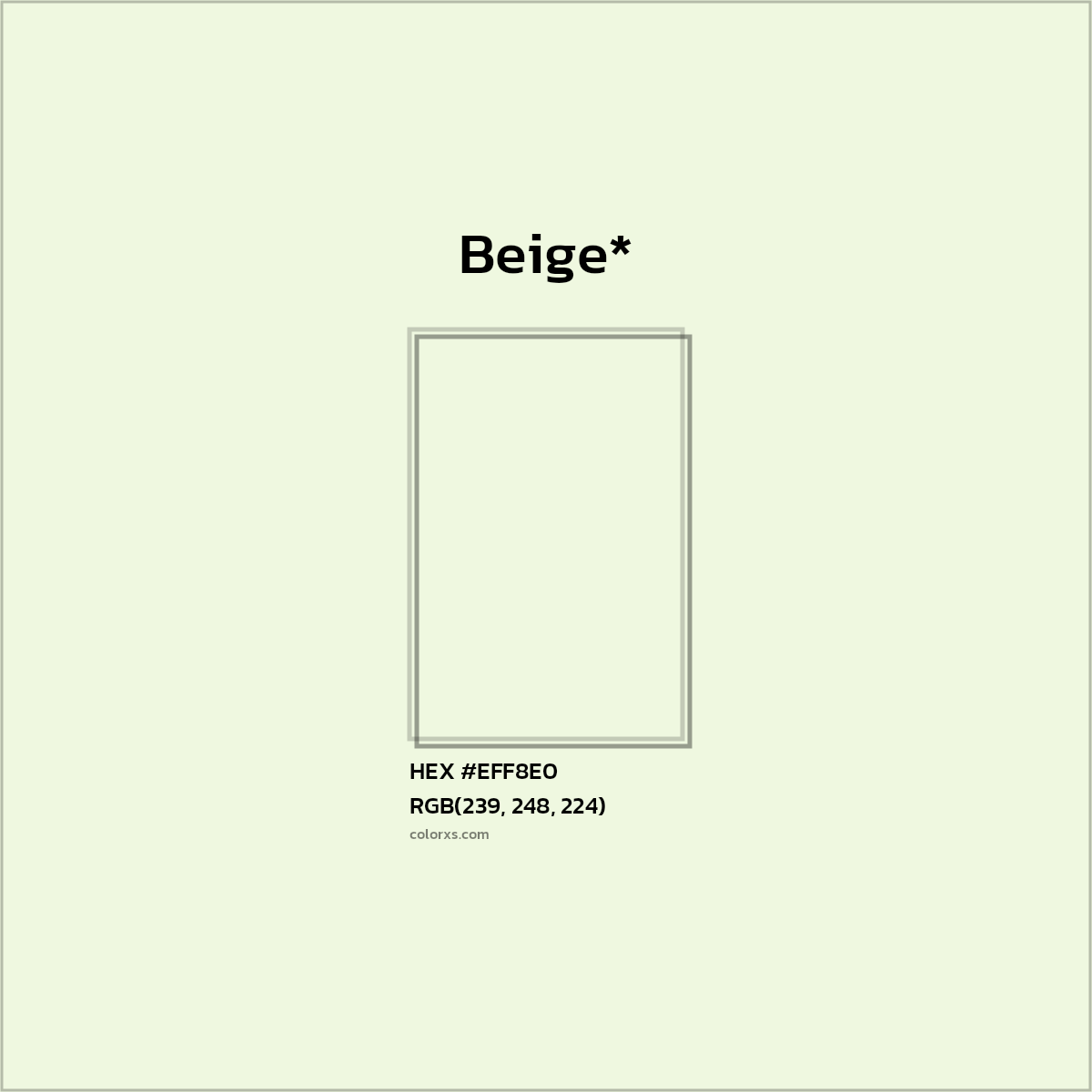 HEX #EFF8E0 Color Name, Color Code, Palettes, Similar Paints, Images