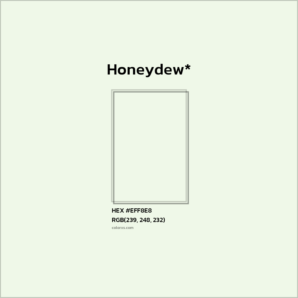HEX #EFF8E8 Color Name, Color Code, Palettes, Similar Paints, Images