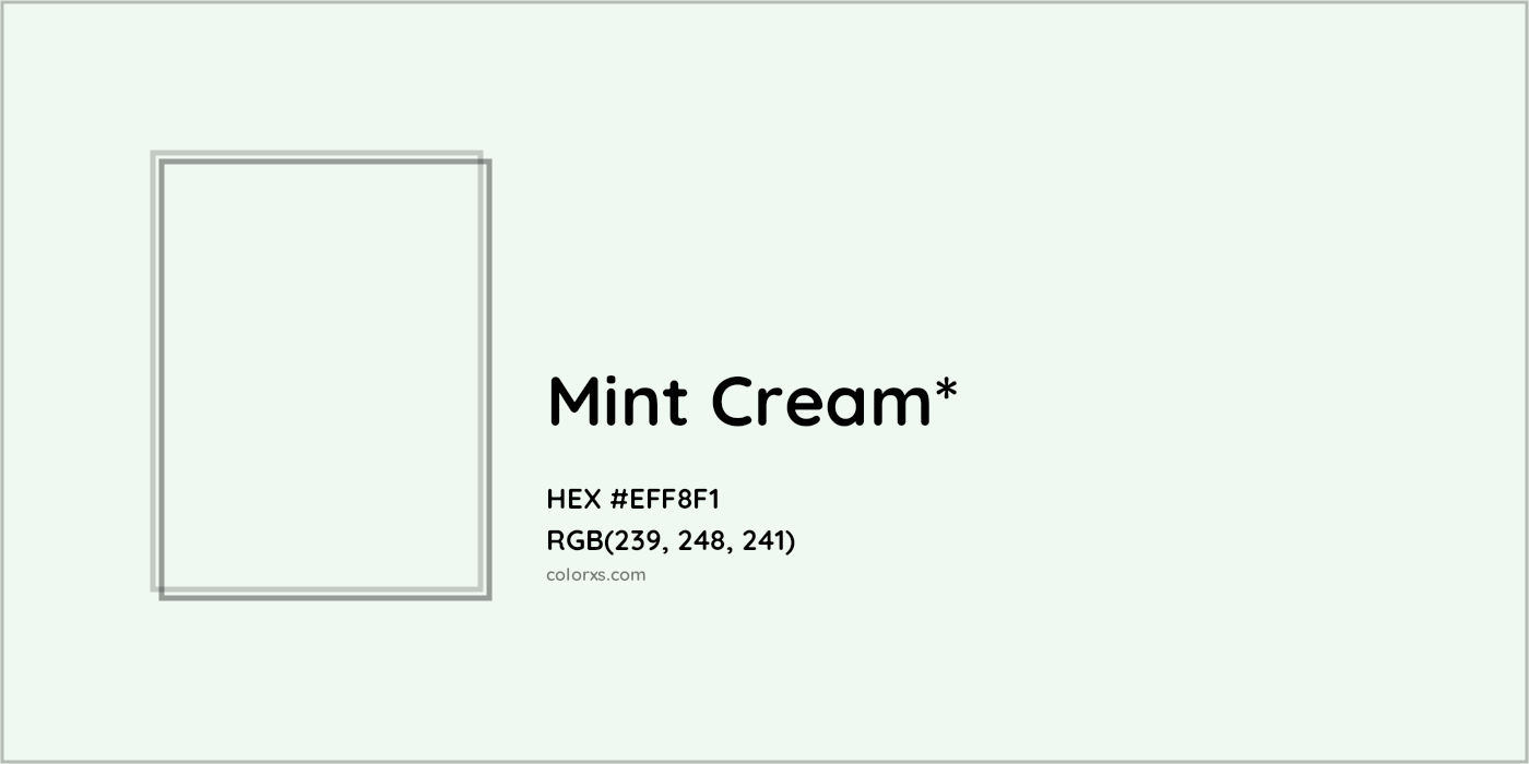 HEX #EFF8F1 Color Name, Color Code, Palettes, Similar Paints, Images