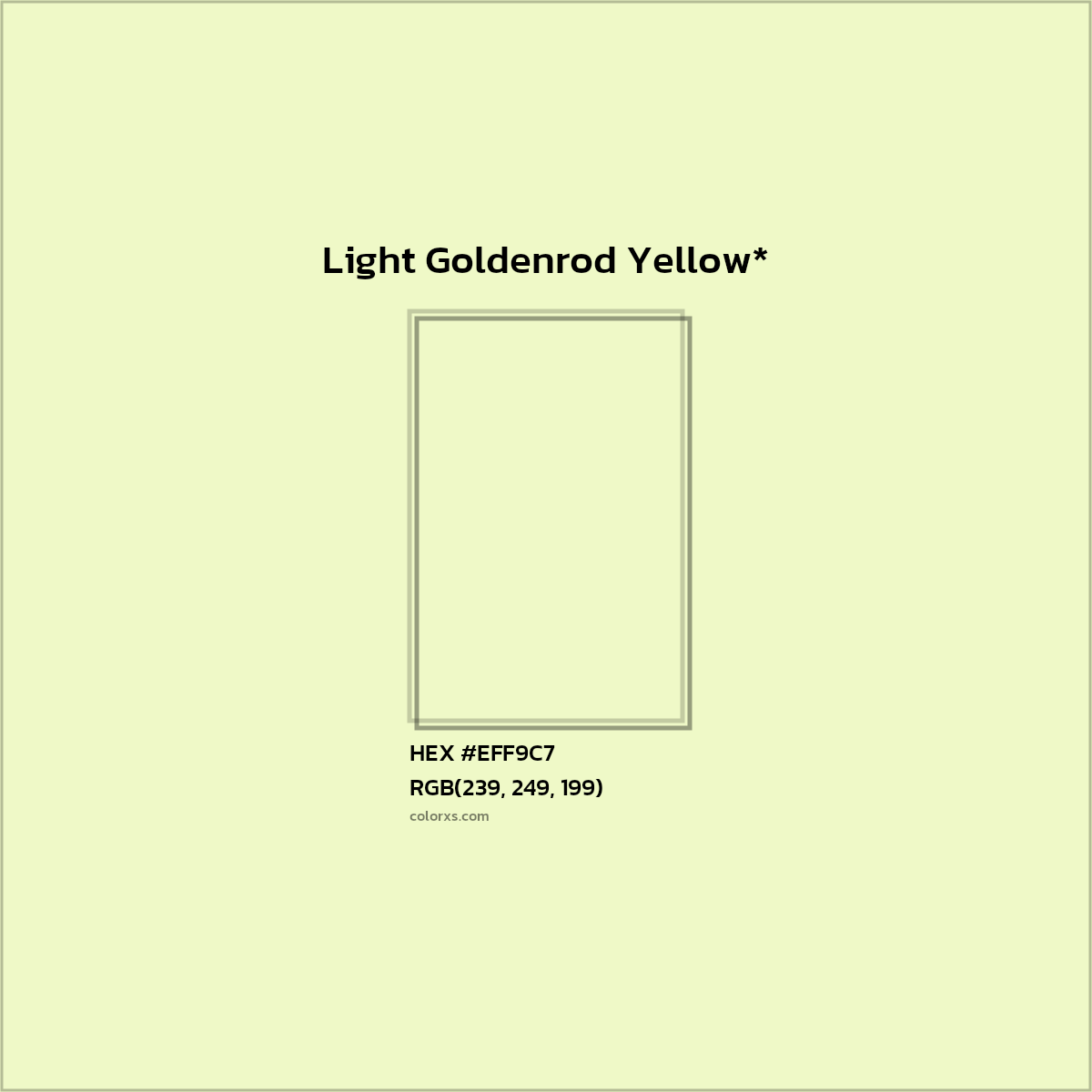 HEX #EFF9C7 Color Name, Color Code, Palettes, Similar Paints, Images