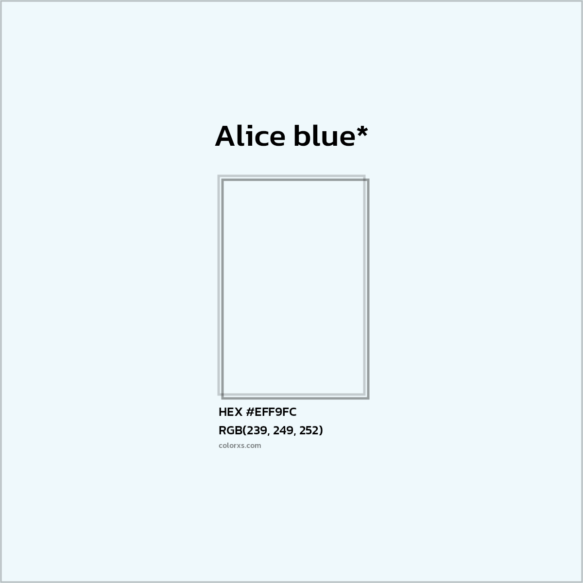HEX #EFF9FC Color Name, Color Code, Palettes, Similar Paints, Images