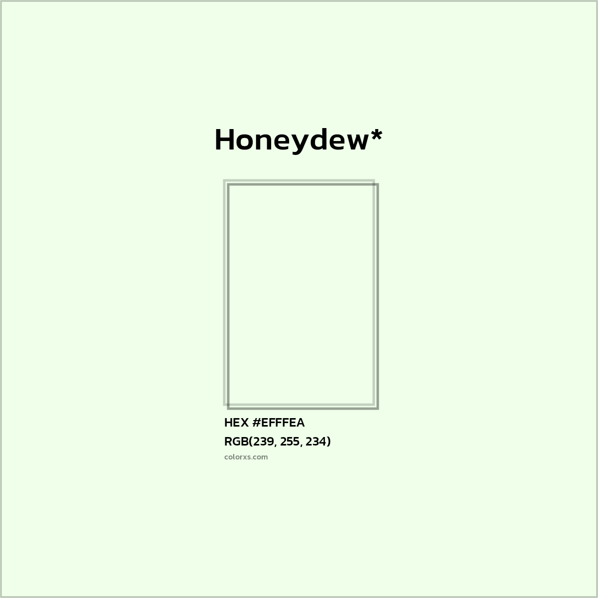 HEX #EFFFEA Color Name, Color Code, Palettes, Similar Paints, Images