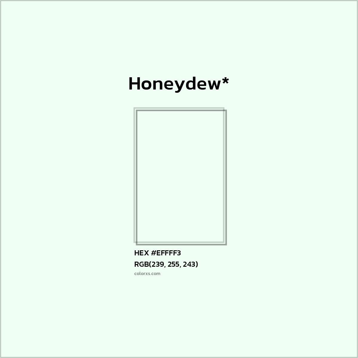 HEX #EFFFF3 Color Name, Color Code, Palettes, Similar Paints, Images