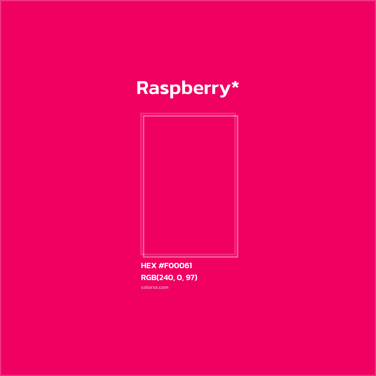 HEX #F00061 Color Name, Color Code, Palettes, Similar Paints, Images