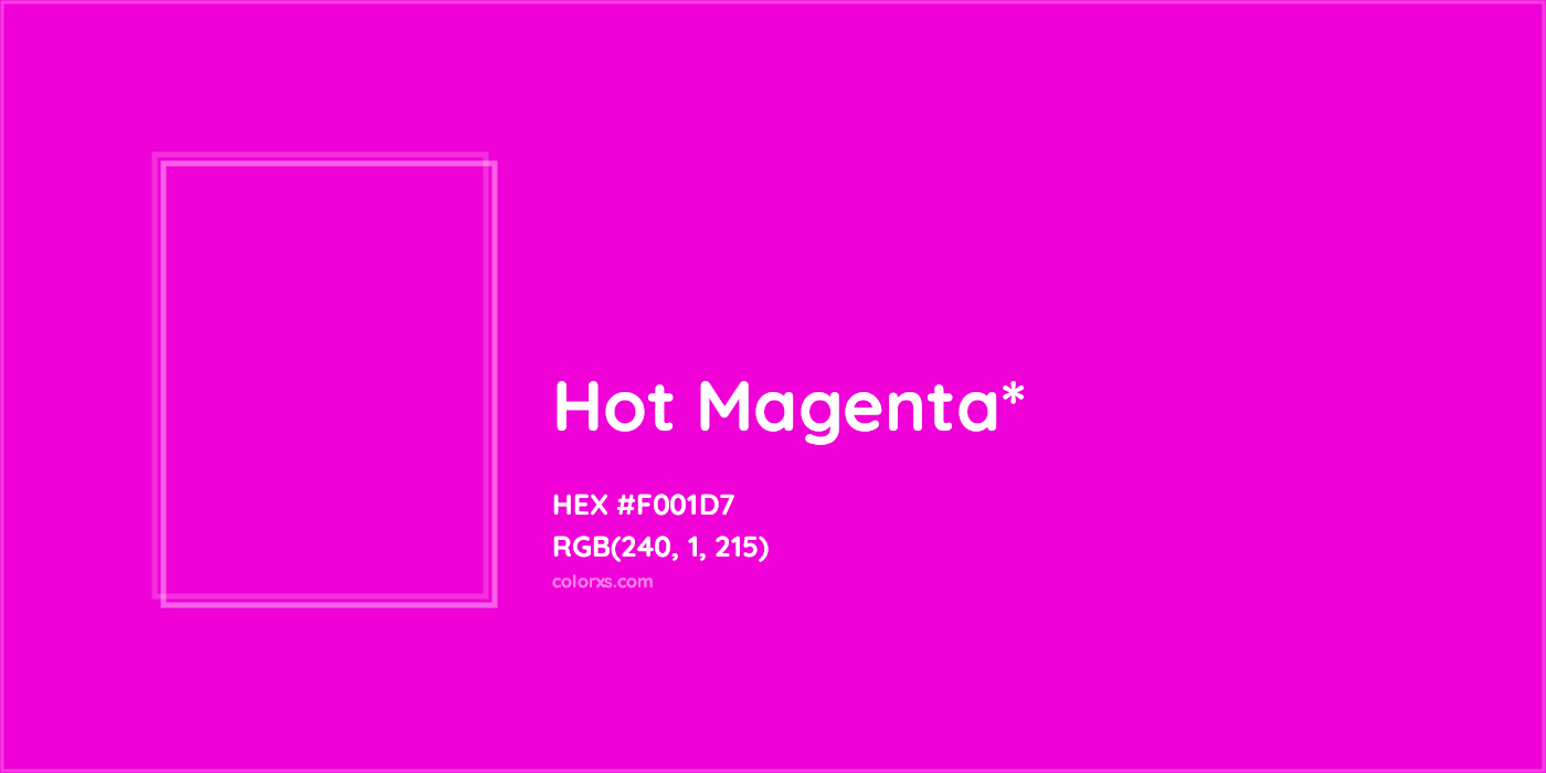 HEX #F001D7 Color Name, Color Code, Palettes, Similar Paints, Images