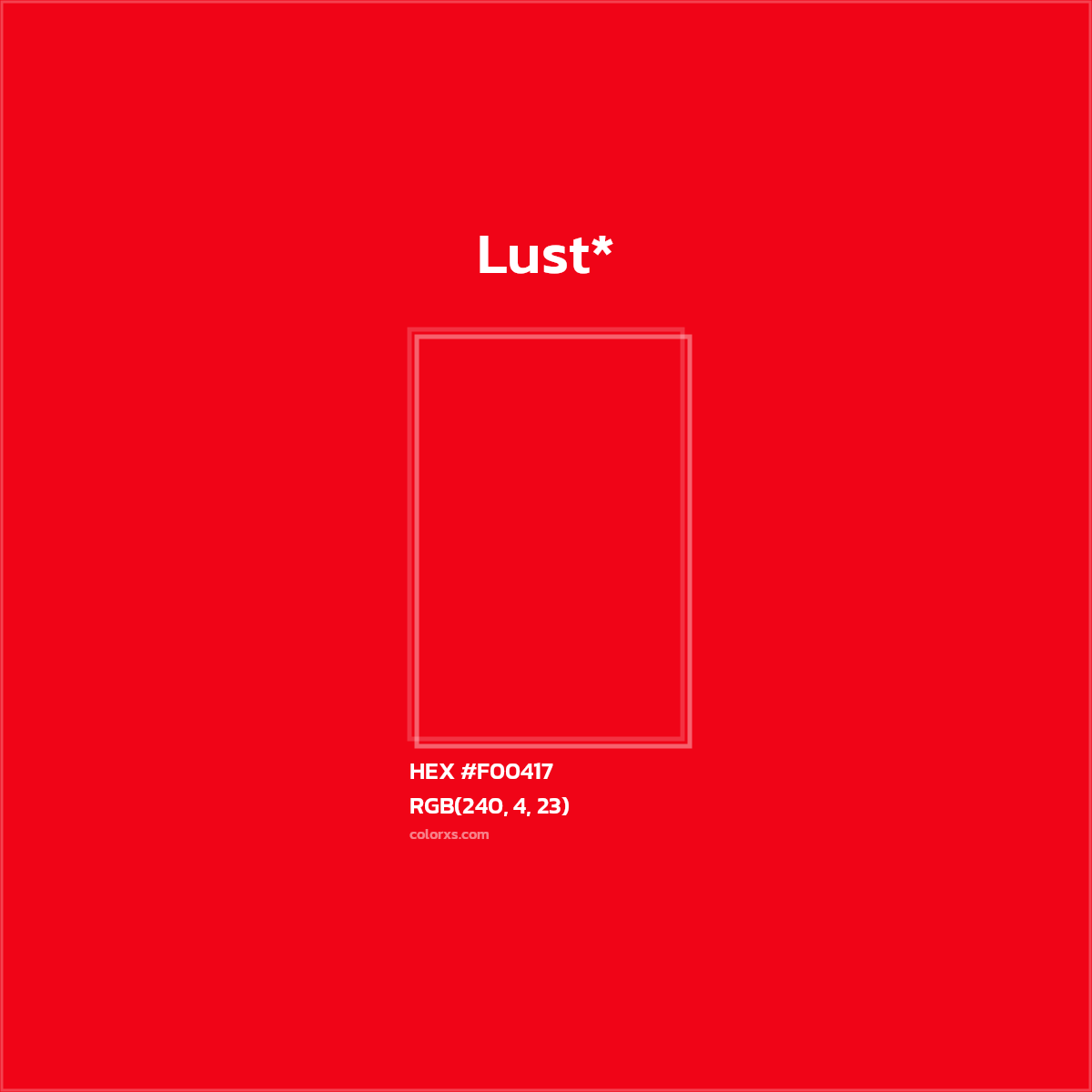 HEX #F00417 Color Name, Color Code, Palettes, Similar Paints, Images