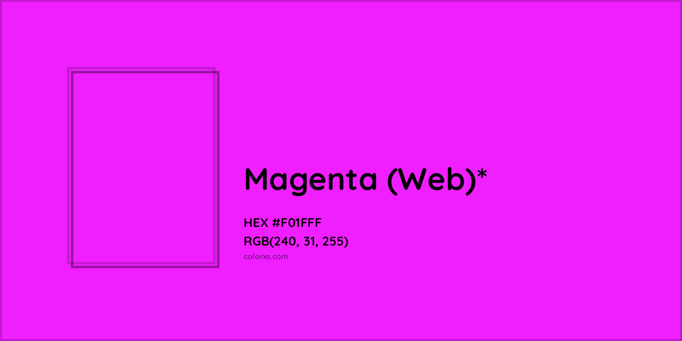 HEX #F01FFF Color Name, Color Code, Palettes, Similar Paints, Images