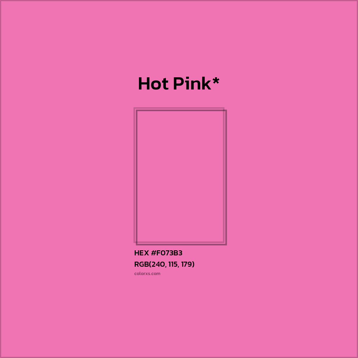 HEX #F073B3 Color Name, Color Code, Palettes, Similar Paints, Images