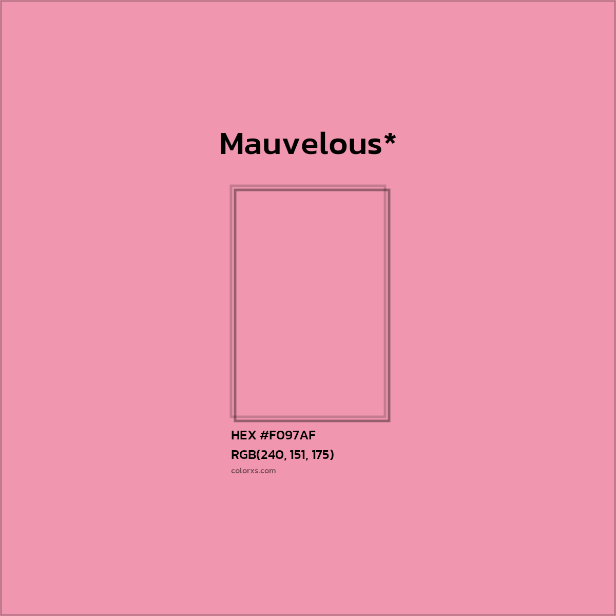 HEX #F097AF Color Name, Color Code, Palettes, Similar Paints, Images