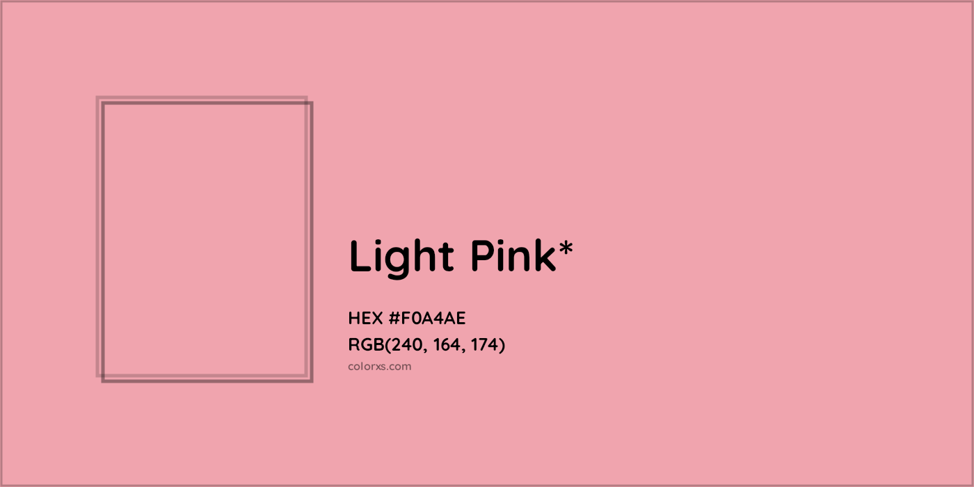 HEX #F0A4AE Color Name, Color Code, Palettes, Similar Paints, Images