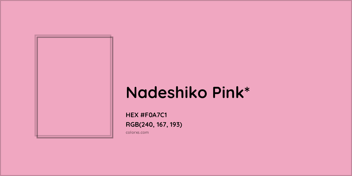 HEX #F0A7C1 Color Name, Color Code, Palettes, Similar Paints, Images