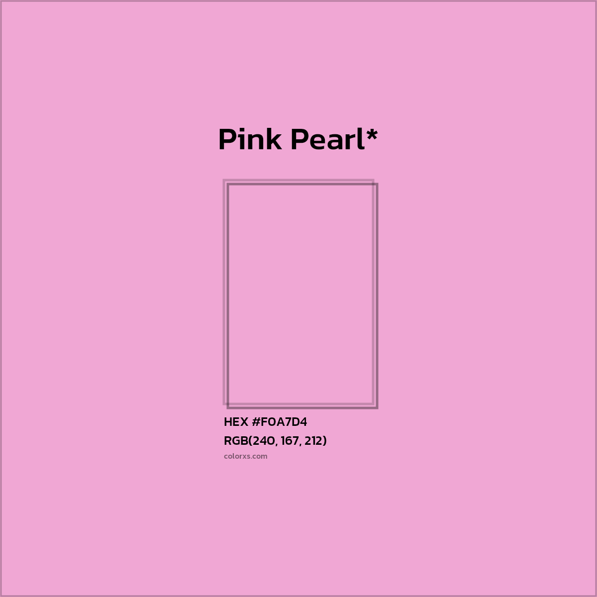 HEX #F0A7D4 Color Name, Color Code, Palettes, Similar Paints, Images