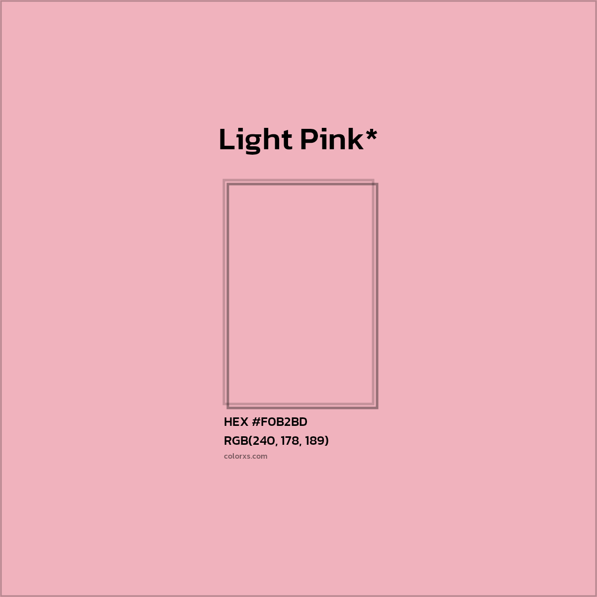 HEX #F0B2BD Color Name, Color Code, Palettes, Similar Paints, Images