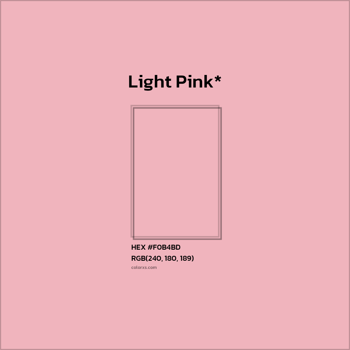 HEX #F0B4BD Color Name, Color Code, Palettes, Similar Paints, Images