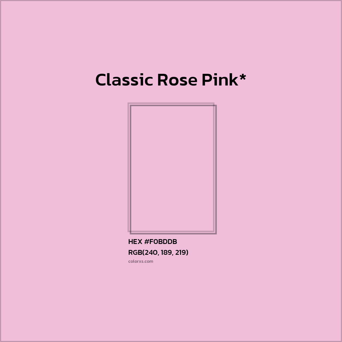 HEX #F0BDDB Color Name, Color Code, Palettes, Similar Paints, Images