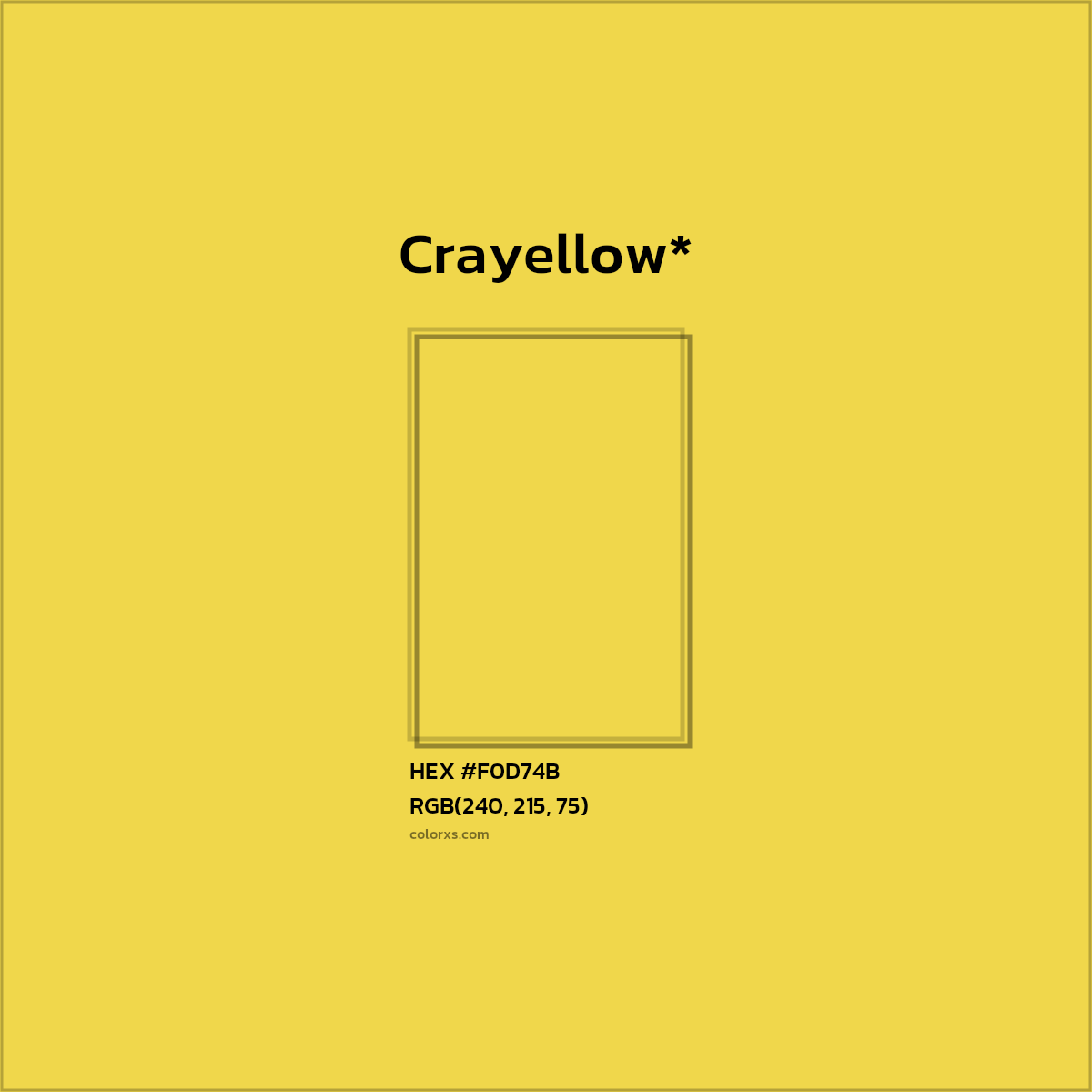 HEX #F0D74B Color Name, Color Code, Palettes, Similar Paints, Images