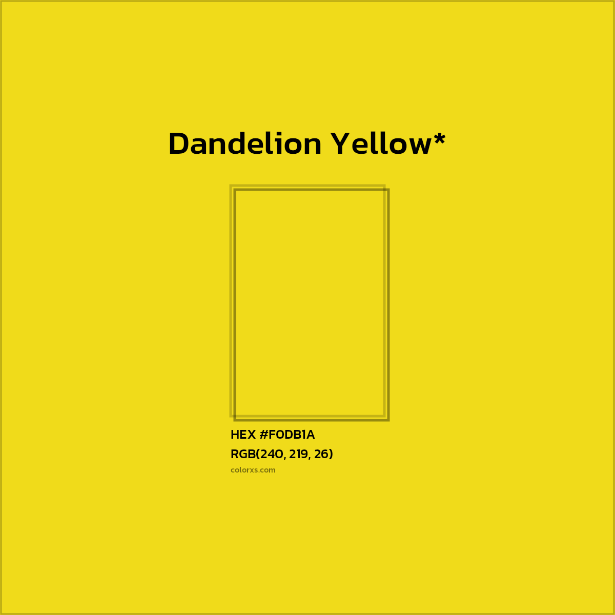 HEX #F0DB1A Color Name, Color Code, Palettes, Similar Paints, Images