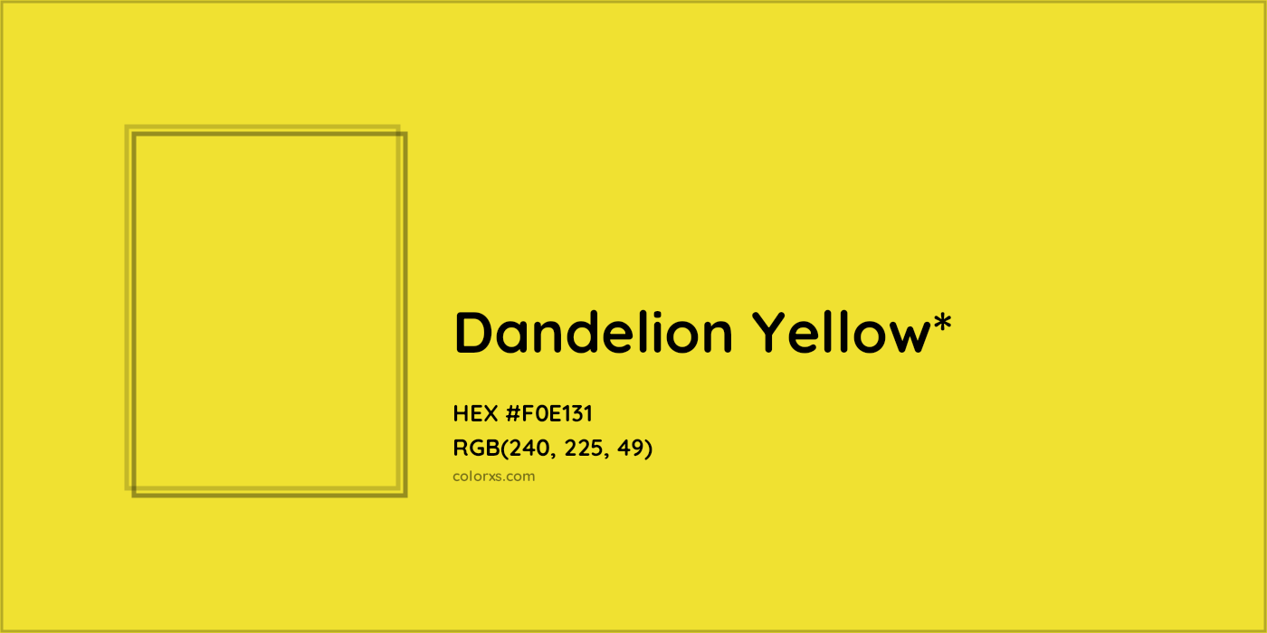 HEX #F0E131 Color Name, Color Code, Palettes, Similar Paints, Images