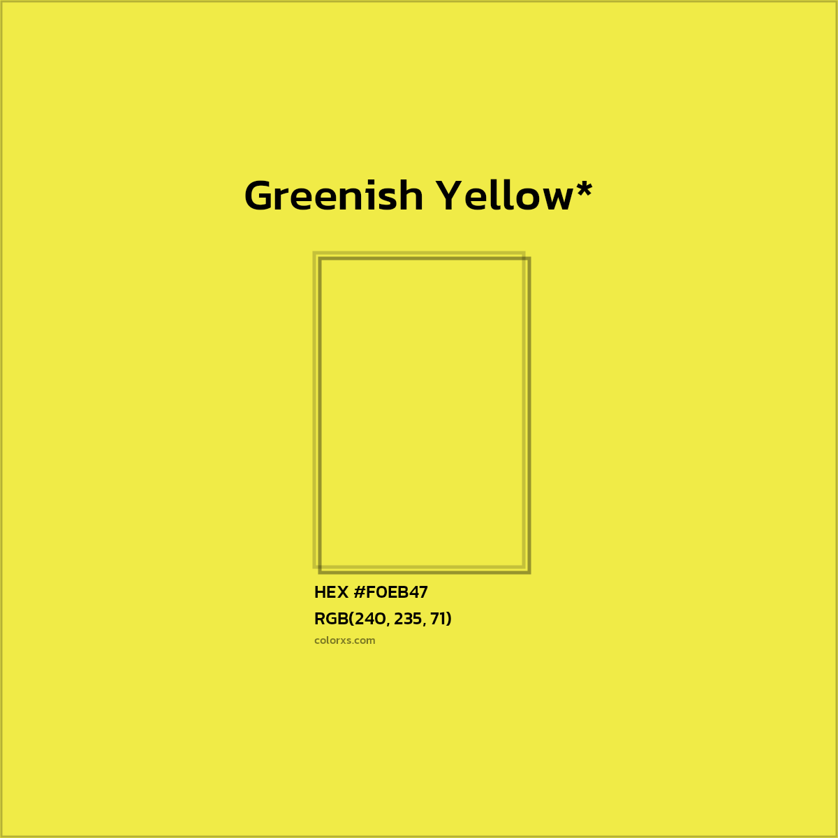 HEX #F0EB47 Color Name, Color Code, Palettes, Similar Paints, Images
