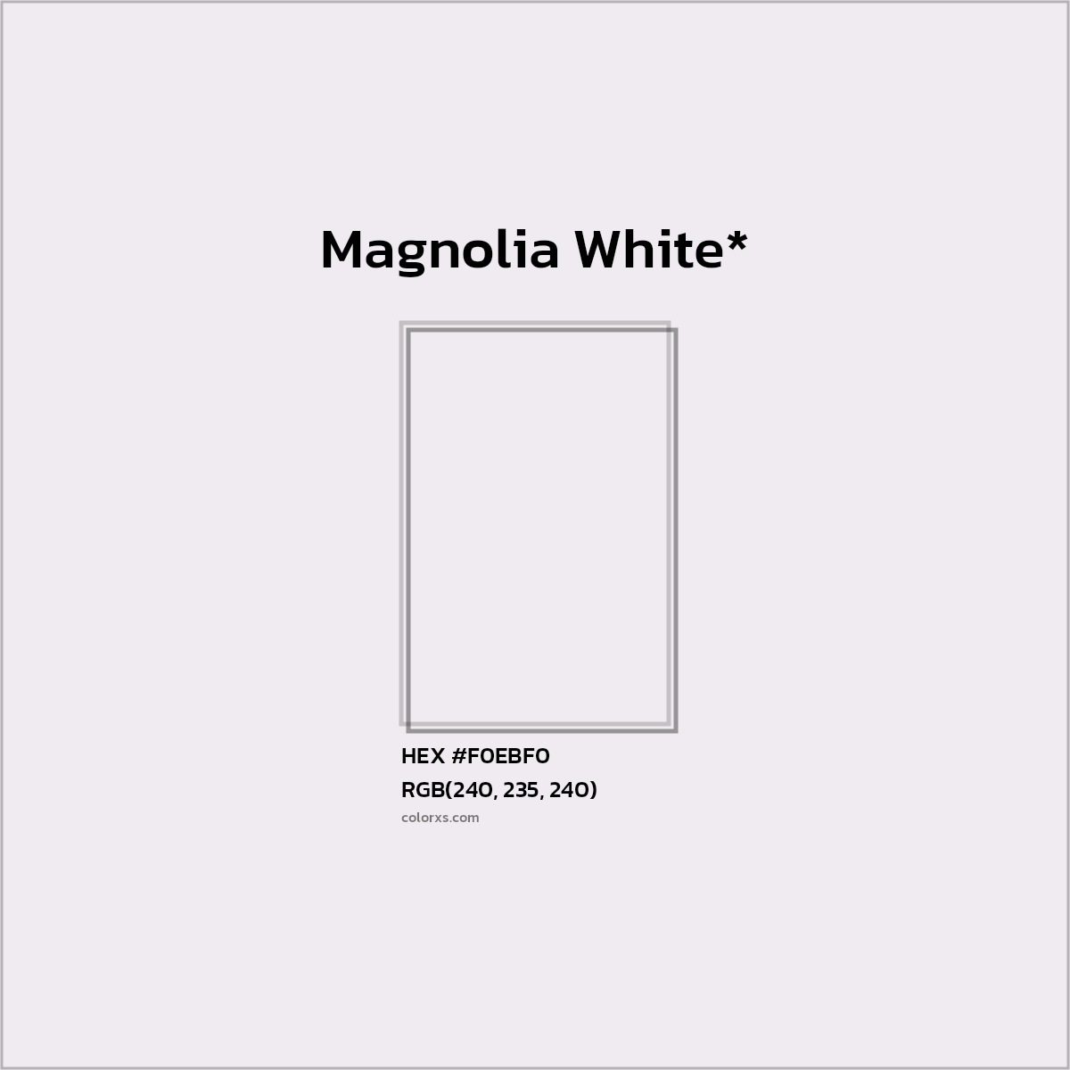 HEX #F0EBF0 Color Name, Color Code, Palettes, Similar Paints, Images