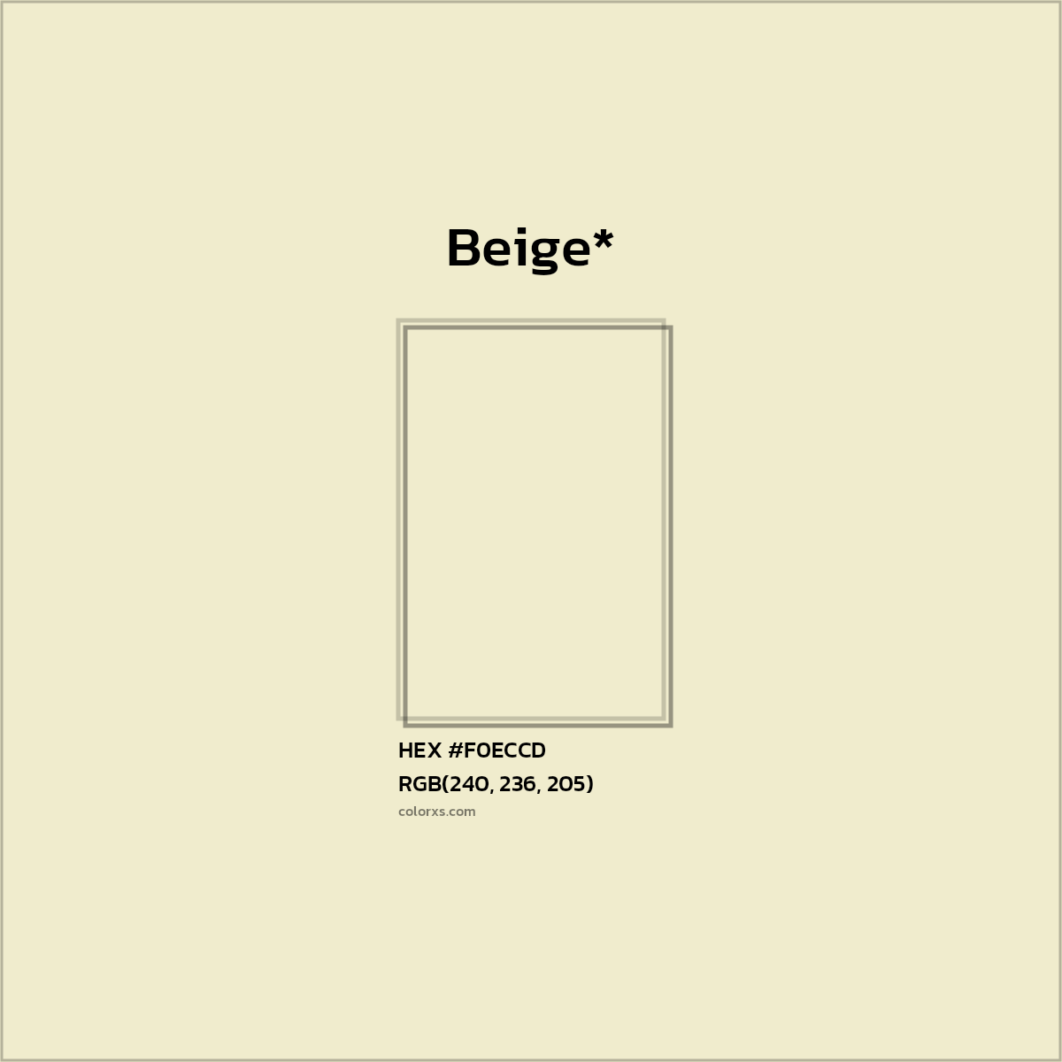 HEX #F0ECCD Color Name, Color Code, Palettes, Similar Paints, Images