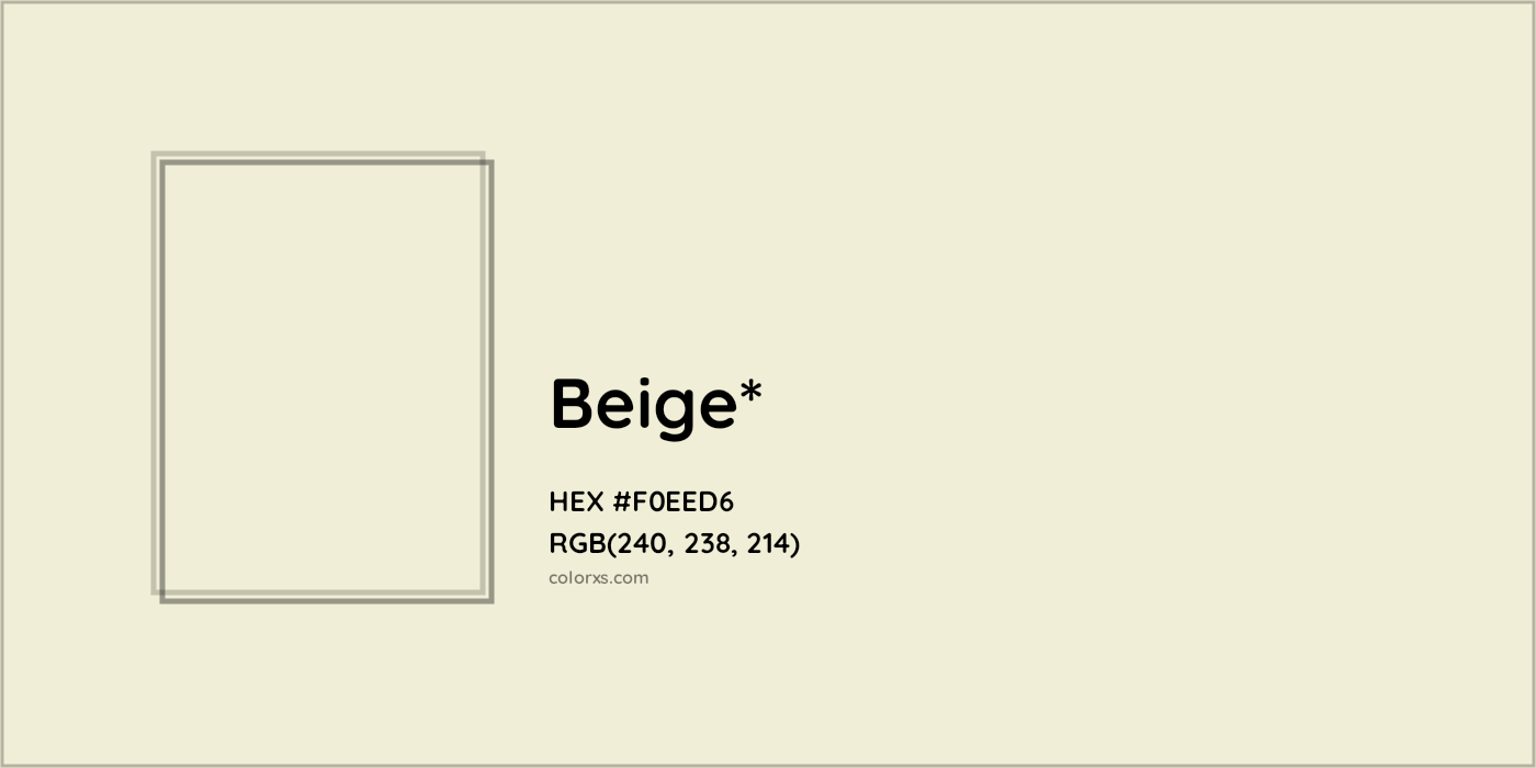HEX #F0EED6 Color Name, Color Code, Palettes, Similar Paints, Images