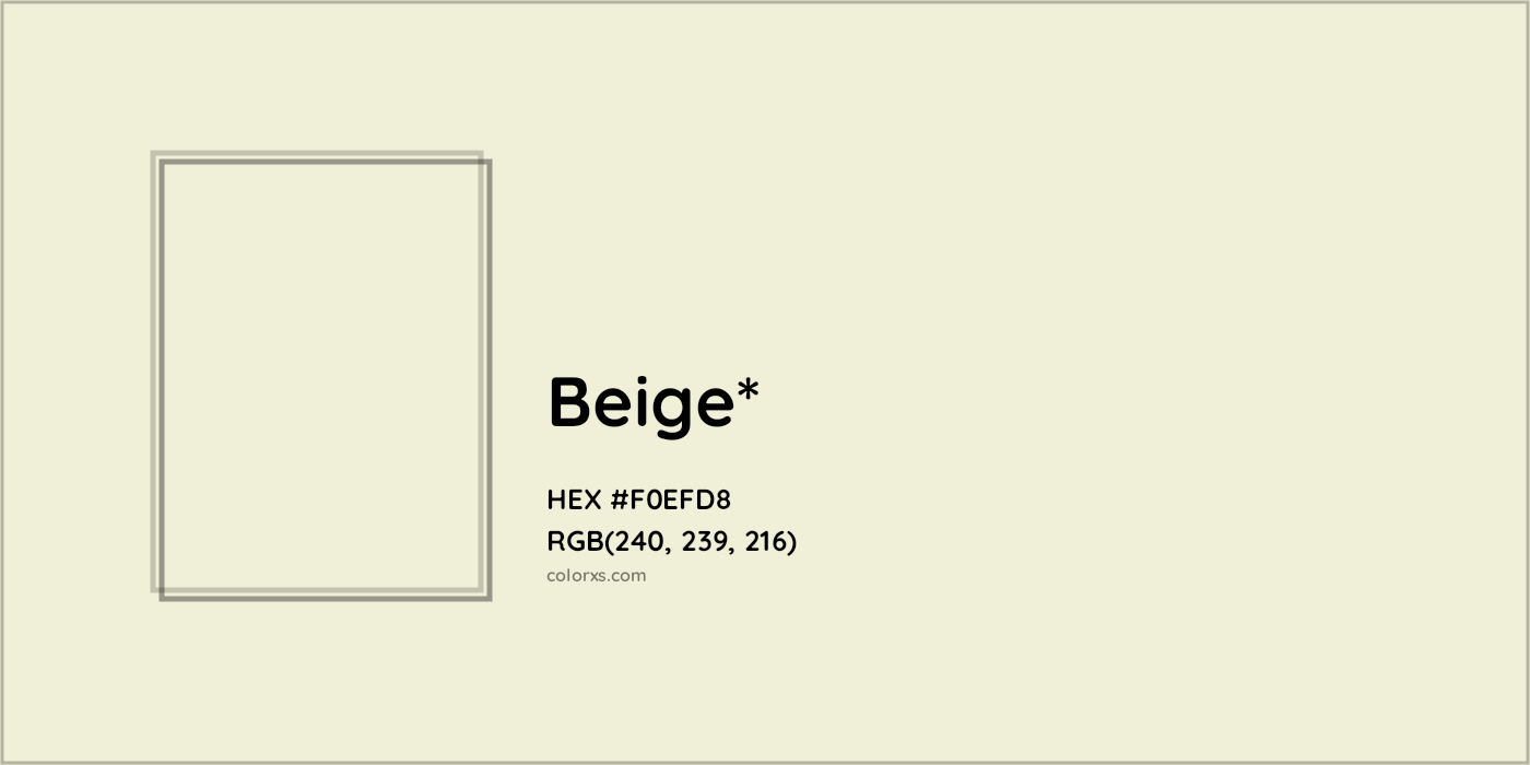 HEX #F0EFD8 Color Name, Color Code, Palettes, Similar Paints, Images