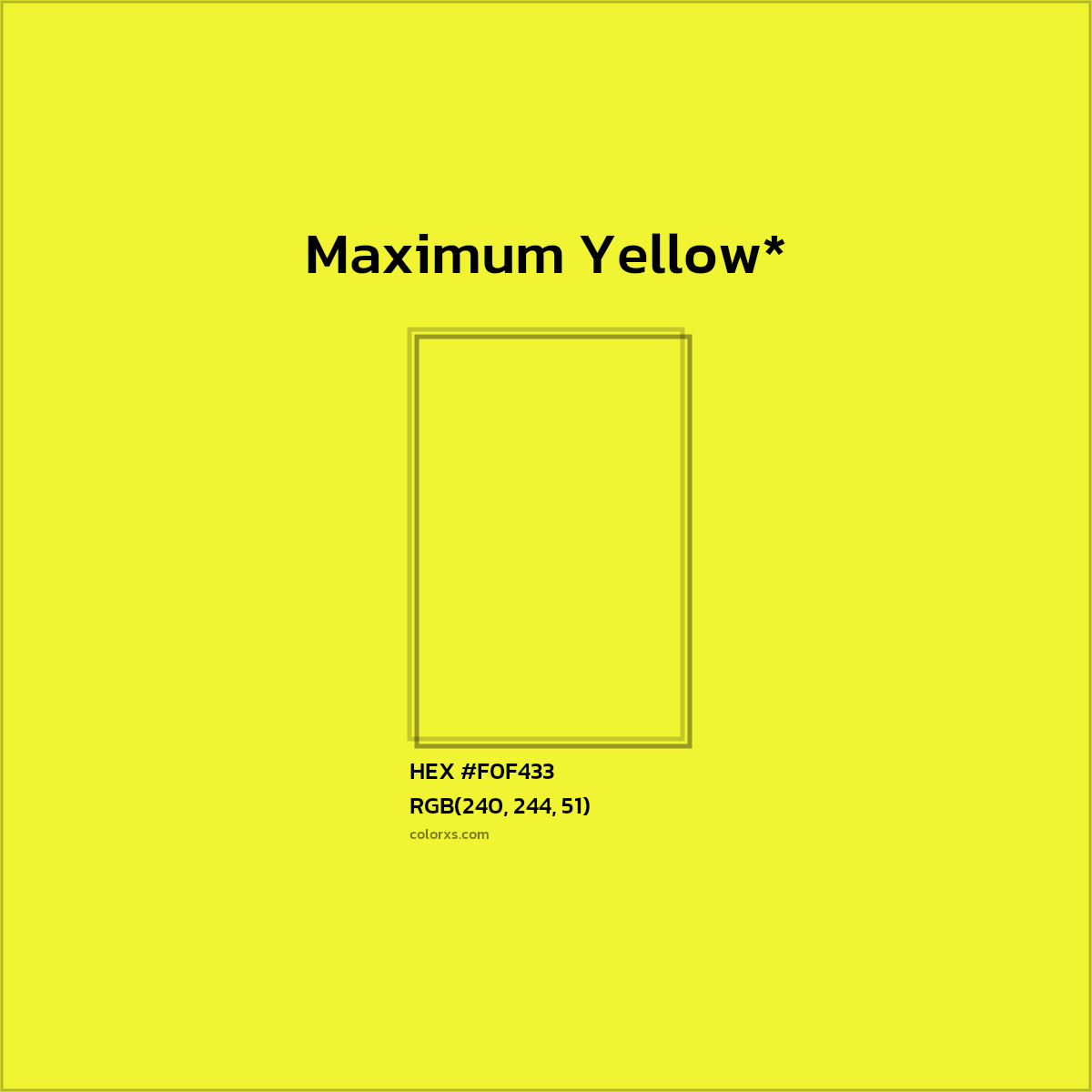 HEX #F0F433 Color Name, Color Code, Palettes, Similar Paints, Images