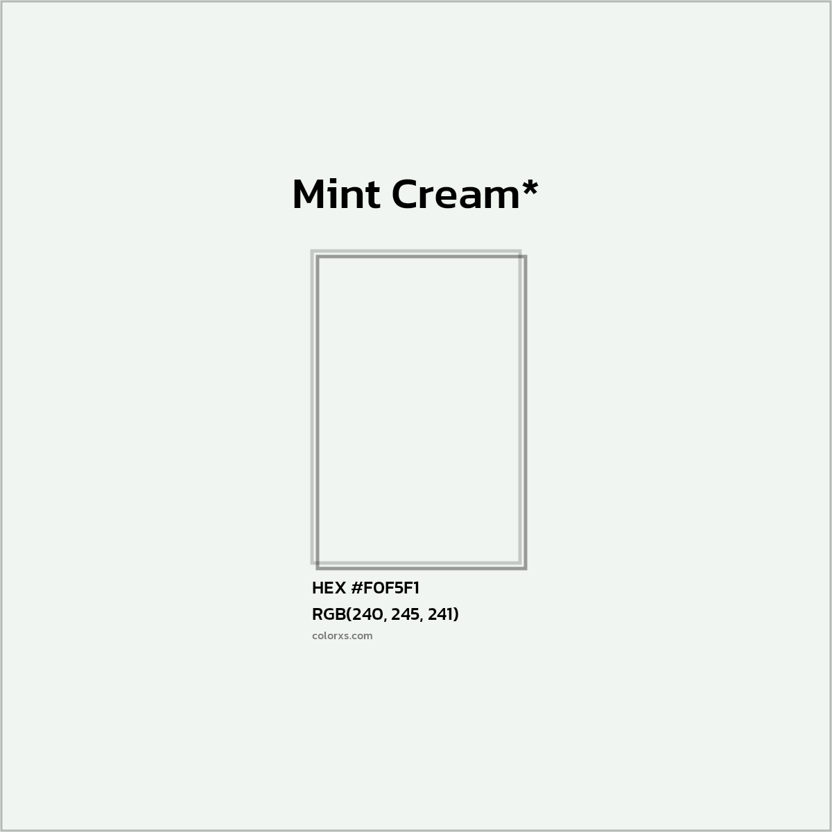HEX #F0F5F1 Color Name, Color Code, Palettes, Similar Paints, Images