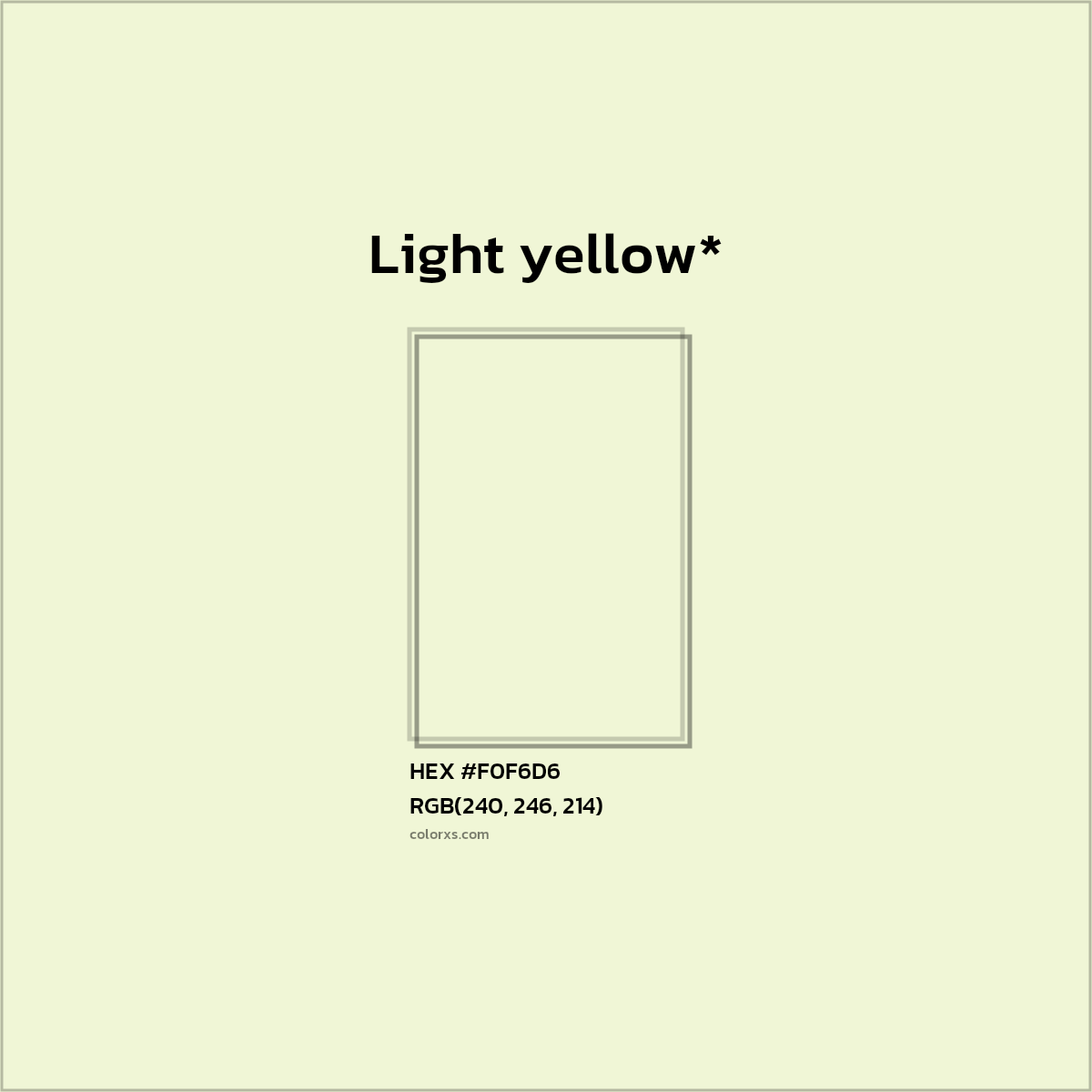 HEX #F0F6D6 Color Name, Color Code, Palettes, Similar Paints, Images