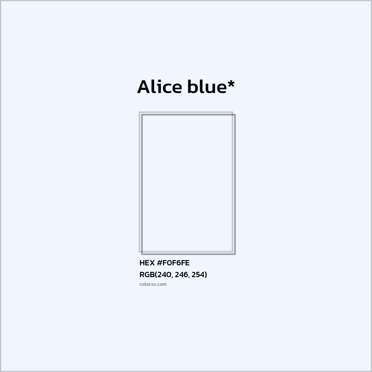 HEX #F0F6FE Color Name, Color Code, Palettes, Similar Paints, Images