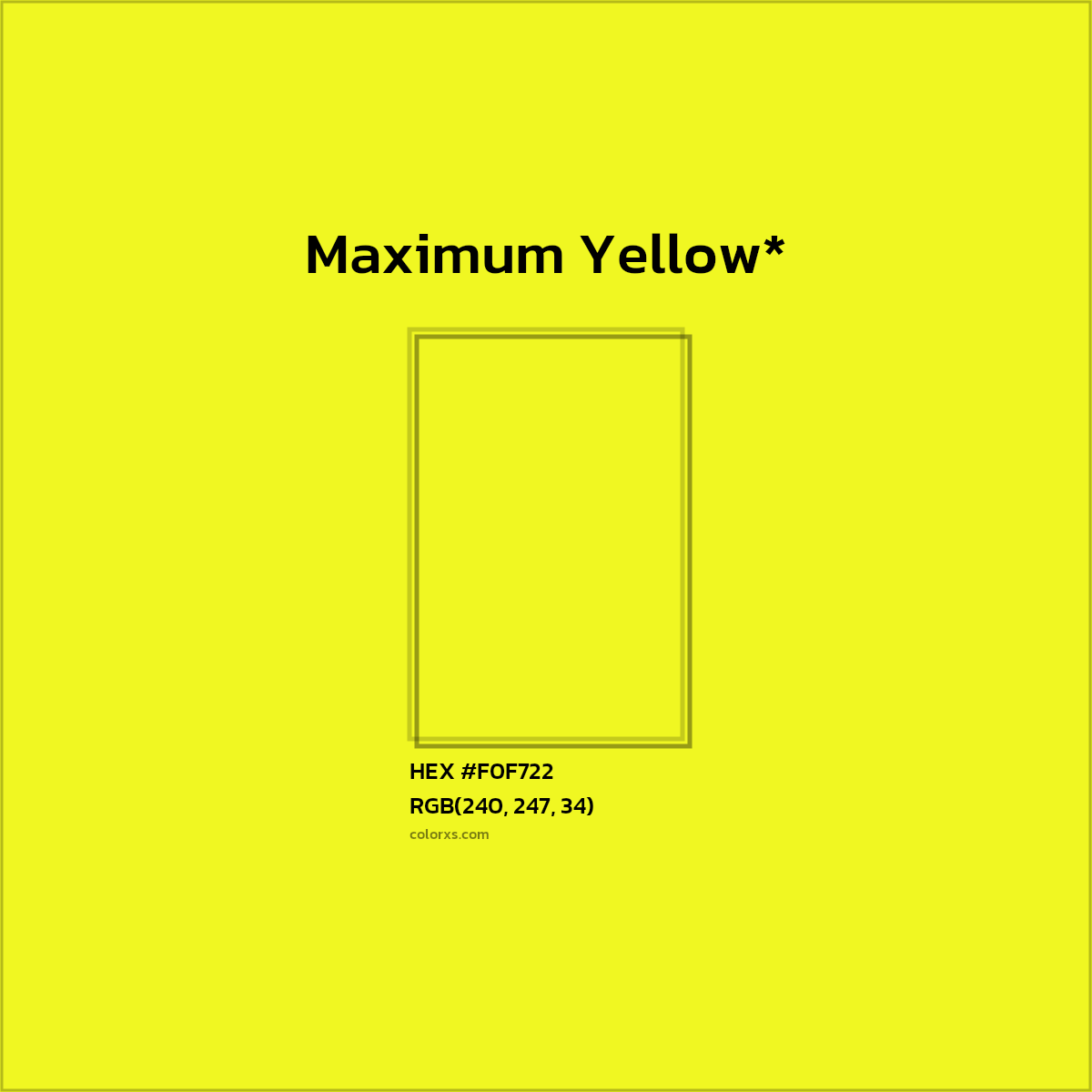 HEX #F0F722 Color Name, Color Code, Palettes, Similar Paints, Images