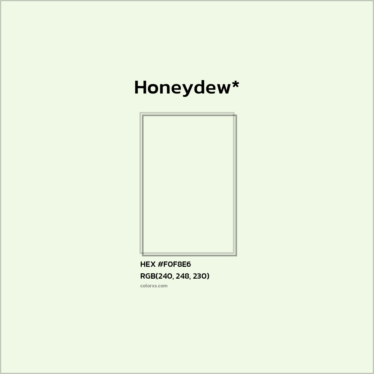HEX #F0F8E6 Color Name, Color Code, Palettes, Similar Paints, Images