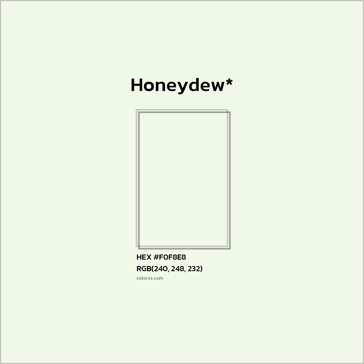 HEX #F0F8E8 Color Name, Color Code, Palettes, Similar Paints, Images