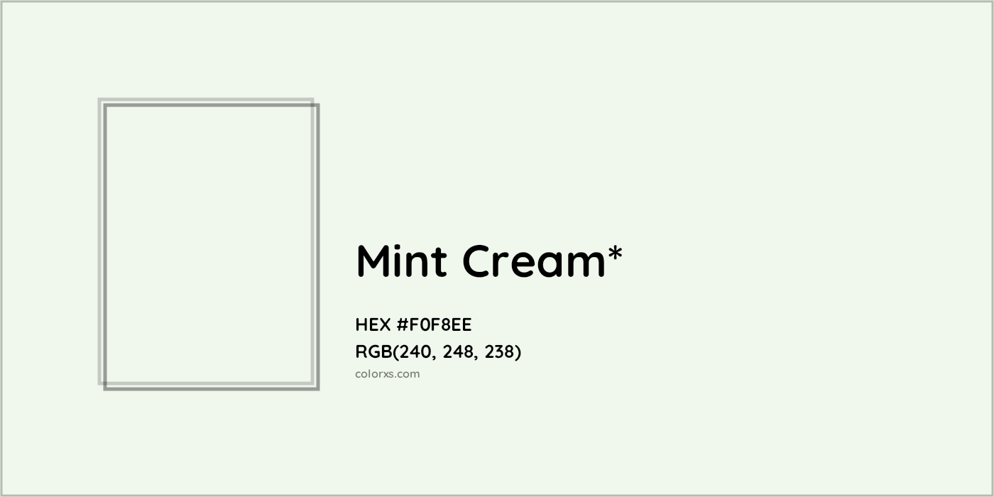 HEX #F0F8EE Color Name, Color Code, Palettes, Similar Paints, Images