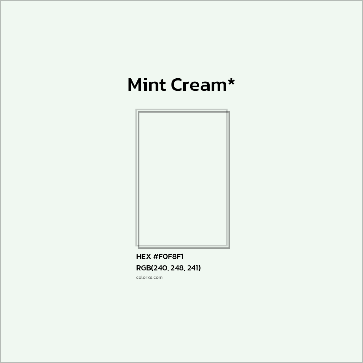 HEX #F0F8F1 Color Name, Color Code, Palettes, Similar Paints, Images