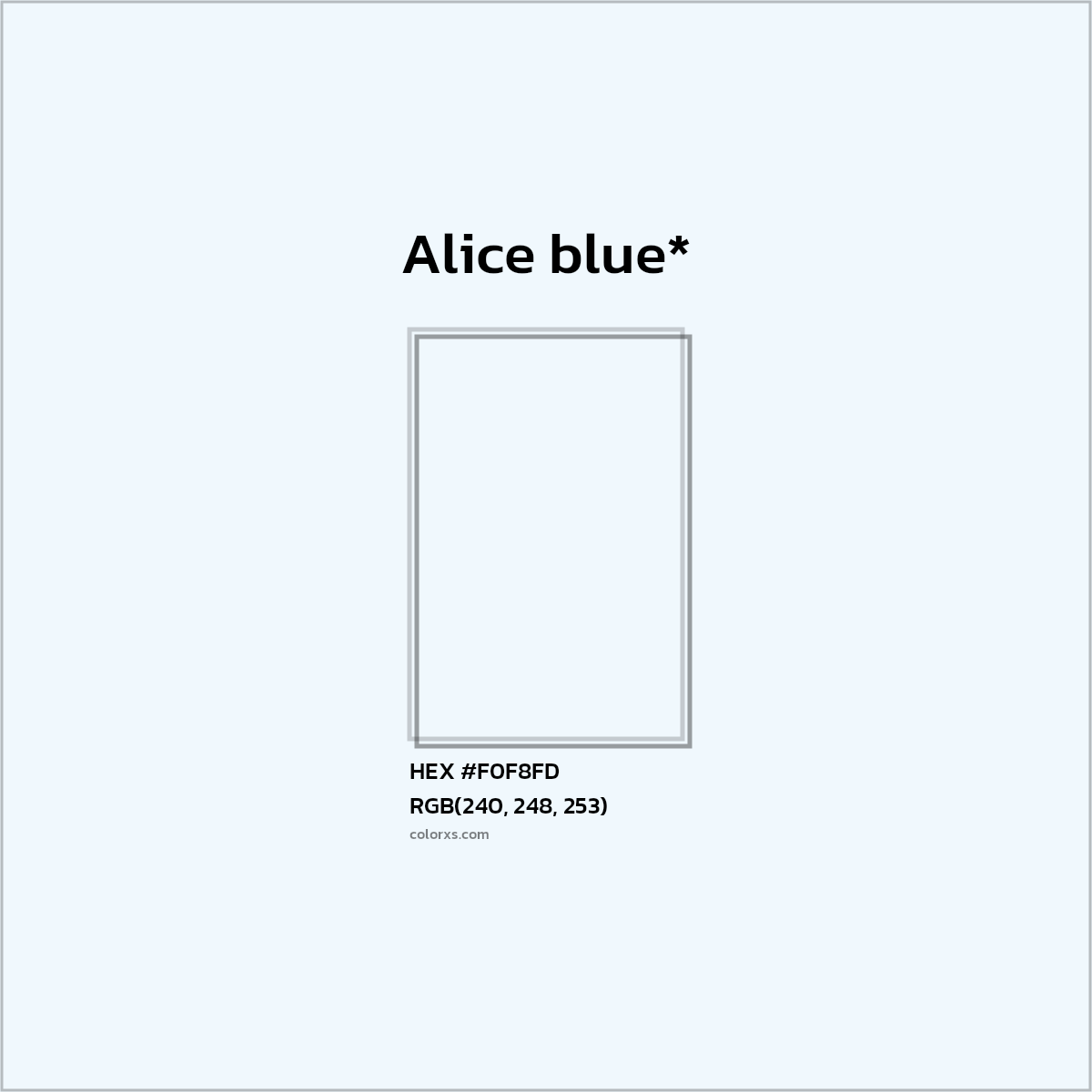 HEX #F0F8FD Color Name, Color Code, Palettes, Similar Paints, Images