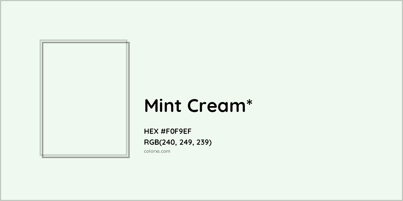 HEX #F0F9EF Color Name, Color Code, Palettes, Similar Paints, Images