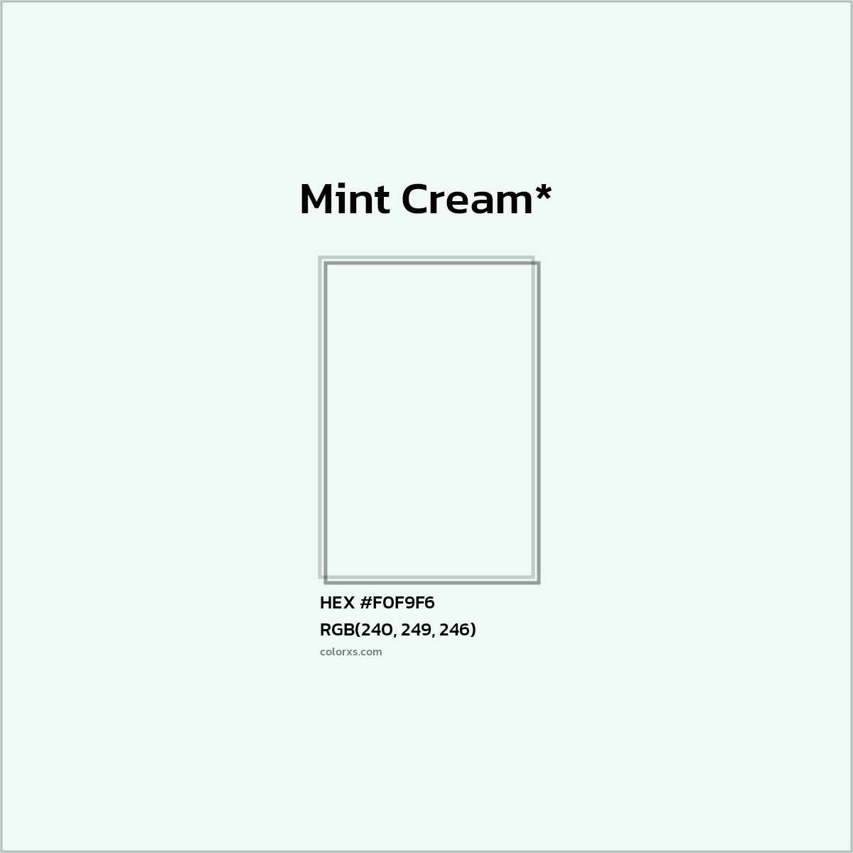 HEX #F0F9F6 Color Name, Color Code, Palettes, Similar Paints, Images