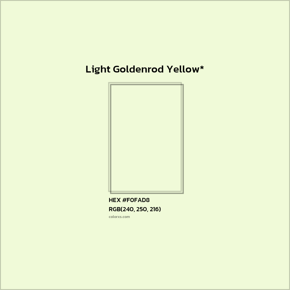 HEX #F0FAD8 Color Name, Color Code, Palettes, Similar Paints, Images