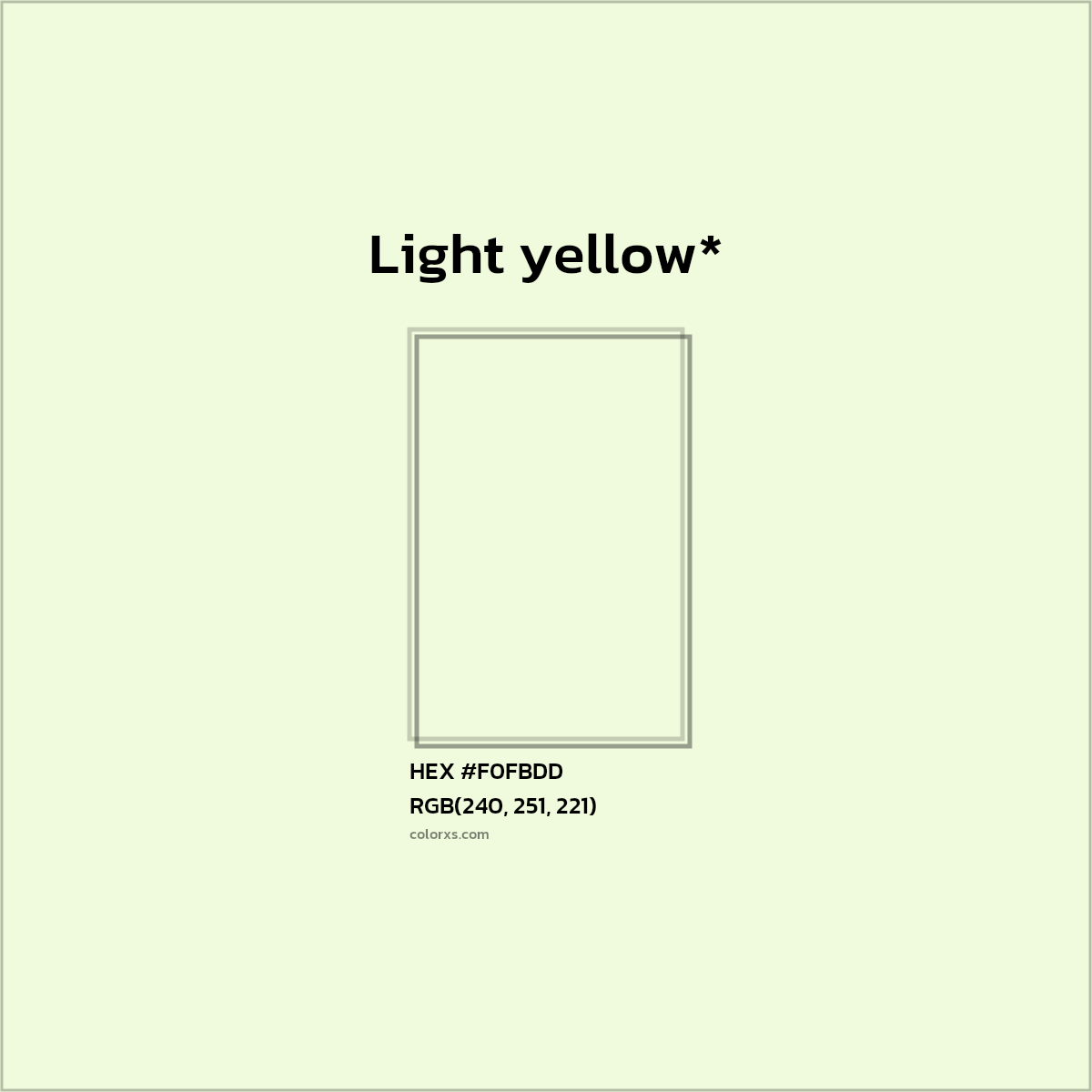 HEX #F0FBDD Color Name, Color Code, Palettes, Similar Paints, Images