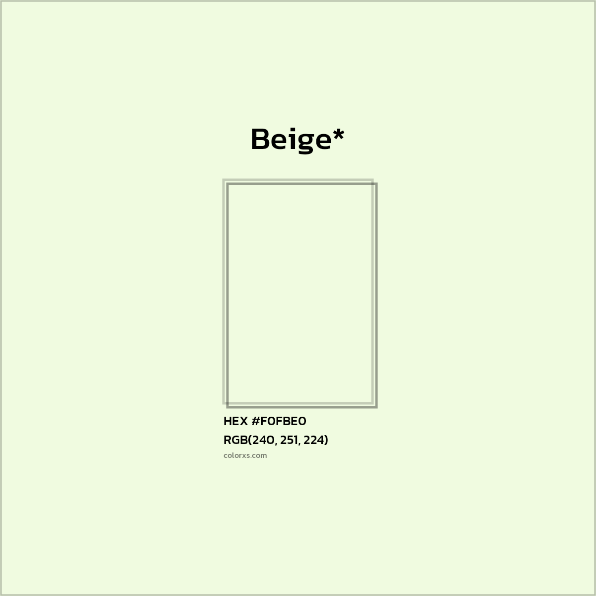 HEX #F0FBE0 Color Name, Color Code, Palettes, Similar Paints, Images