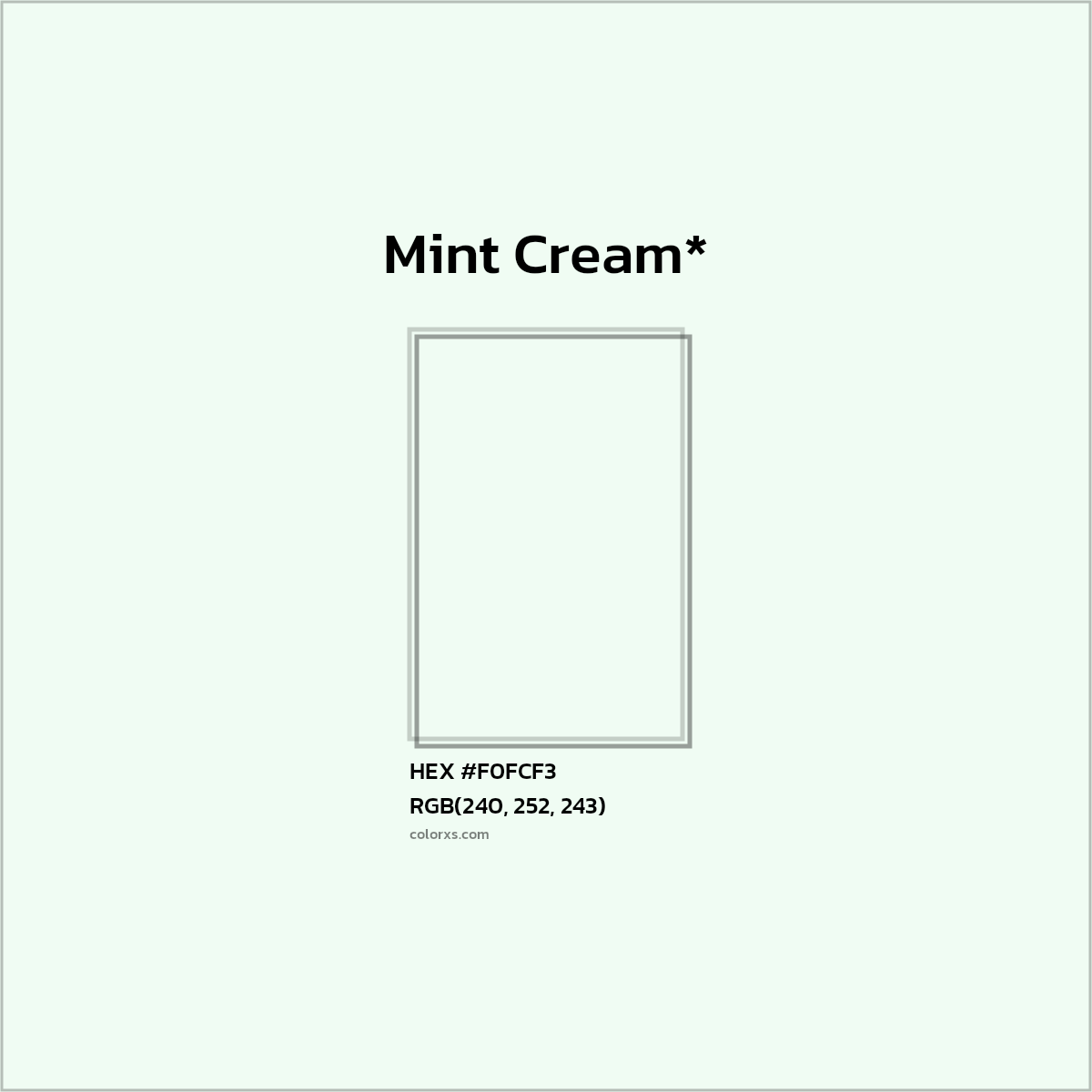 HEX #F0FCF3 Color Name, Color Code, Palettes, Similar Paints, Images