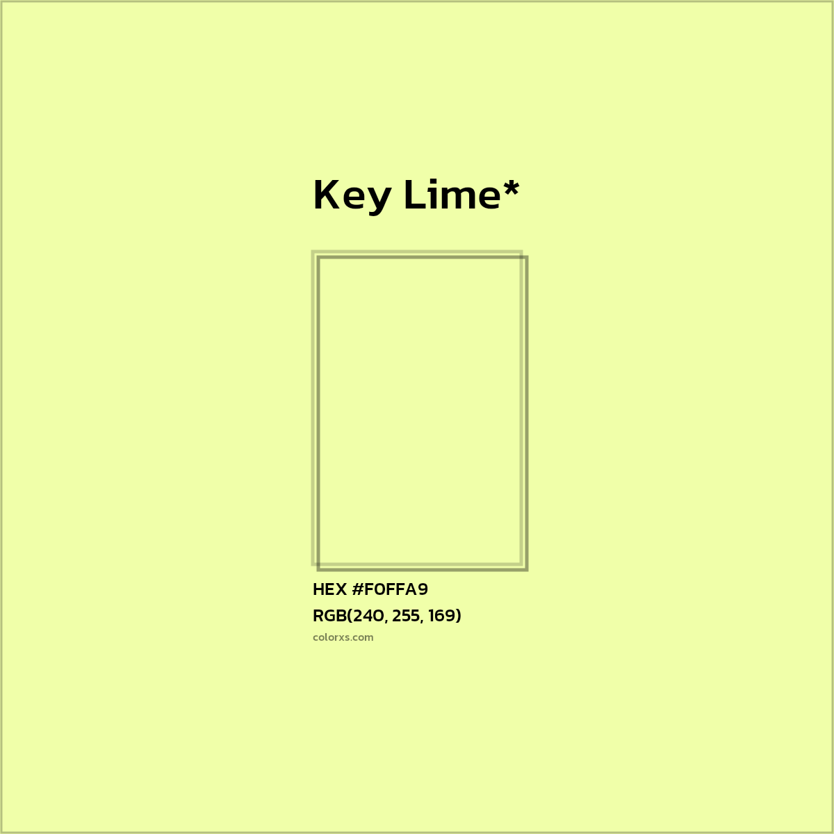 HEX #F0FFA9 Color Name, Color Code, Palettes, Similar Paints, Images
