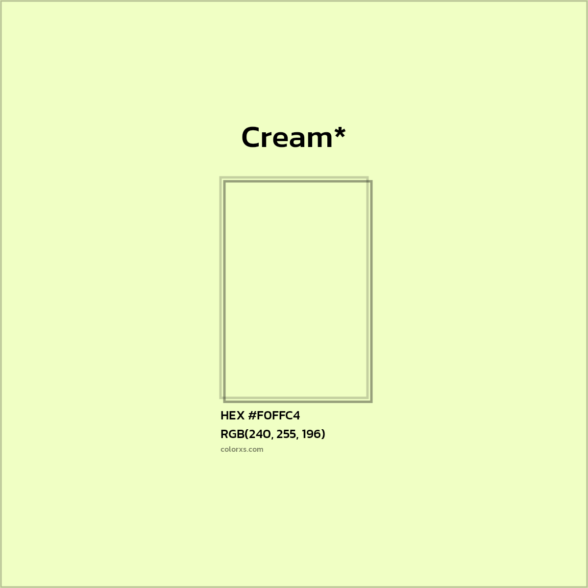 HEX #F0FFC4 Color Name, Color Code, Palettes, Similar Paints, Images